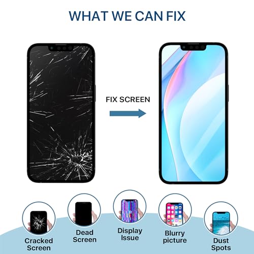 FFtopu iPhone 13 Screen Replacement Kit 6.1" LCD Display 3D Touch Full HD Digitizer Full Assembly Repair Kits Screen Protector for A2633 A2482 A2631 A2634 A2635 (not for 13 mini,Pro,Promax) - Image 4