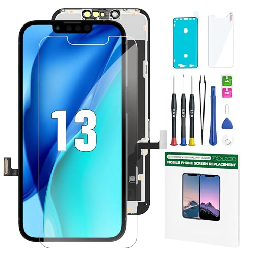 FFtopu iPhone 13 Screen Replacement Kit 6.1" LCD Display 3D Touch Full HD Digitizer Full Assembly Repair Kits Screen Protector for A2633 A2482 A2631 A2634 A2635 (not for 13 mini,Pro,Promax) - Image 1