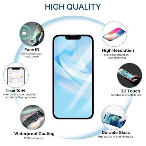 FFtopu iPhone 13 Screen Replacement Kit 6.1" LCD Display 3D Touch Full HD Digitizer Full Assembly Repair Kits Screen Protector for A2633 A2482 A2631 A2634 A2635 (not for 13 mini,Pro,Promax) - Image 3