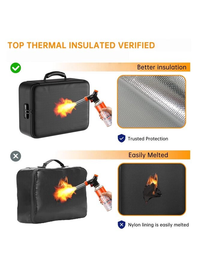5200°F Document Organizer with Lock,Upgraded Heat Insulated Fireproof?Waterproof Box 8 Layers File Organizer,Portable Home Travel Safe Storage for Important Documents, Files, Black - Image 3