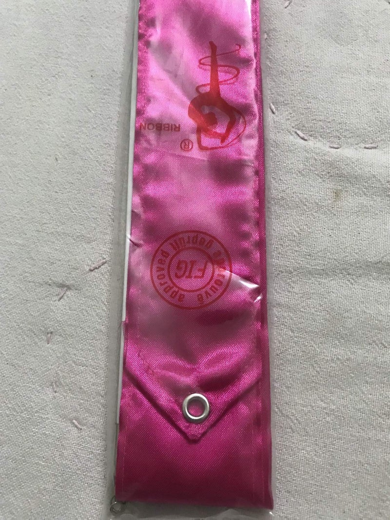 FlexiFit Rhythmic Gymnastic Ribbon FEROSIA Color (6m Length) with White Fibreglass Stick (58cm) Combo - Image 2