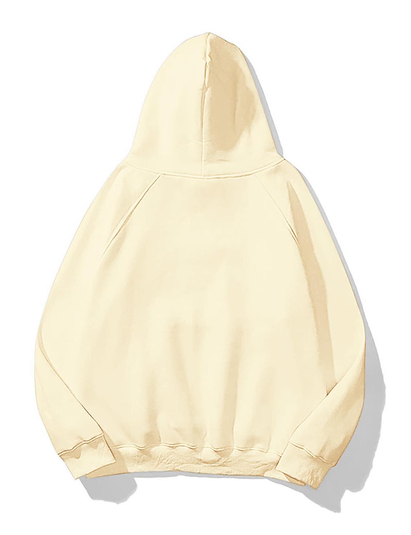 HOCANDY Womens Oversized Hoodies Sweatshirt Basic Solid Long Raglan Sleeves Loose Fleece Hooded Pullover With Kangaroo Pocket Yellow - Image 4