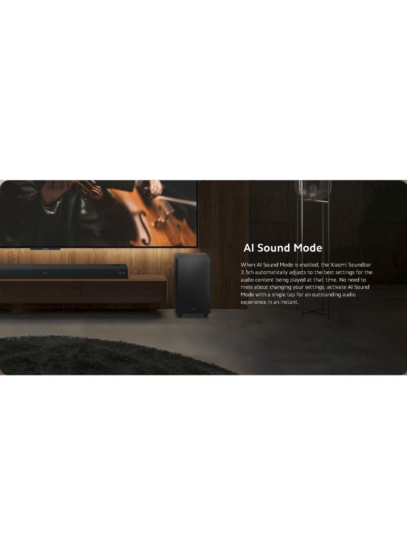 Xiaomi Mi Soundbar 3.1ch, 430W Wireless Subwoofer, Dolby Audio / DTS Virtual:X, NFC, Multiple Sound Modes MDZ-35-DA Black - Image 3