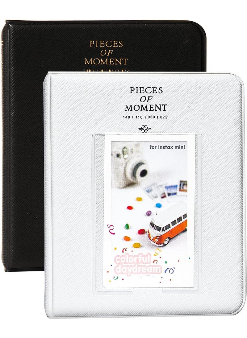 ZIKKON ZIKKON Photo Albums2Pcs 64 Pockets Album for fujifilm instax Mini 7s 8 8 9 25 26 50s 70 90 Instant Camera Name Card Photo Book for PIC300PZ2300WhiteBlack  - Image 1