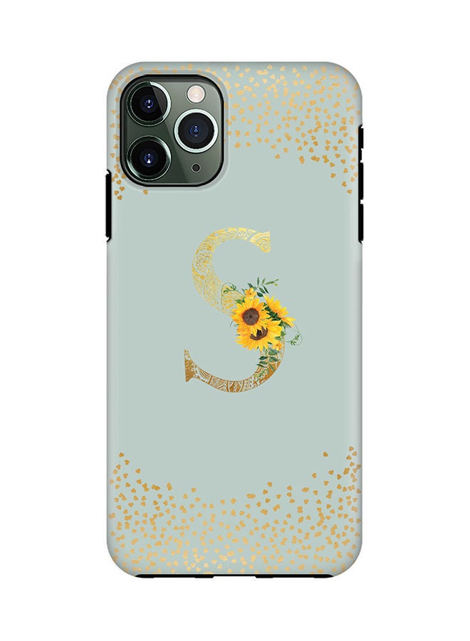 Stylizedd Monogram Tough Series for Apple iPhone 11 Pro Custom Initials Floral Mandala Pattern Tough Pro Dual Layer hybrid PC inner TPU protection Alphabet- S (Light Green) - Image 1