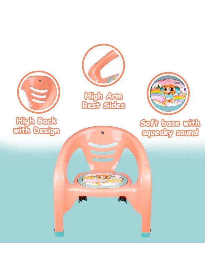 Nabhya كرسي صغير للأطفال مع صينية أمان ووسادة ناعمة مع صوت صفارة الأطفال لون عشوائي (أزرق) (برتقالي) - Image 3