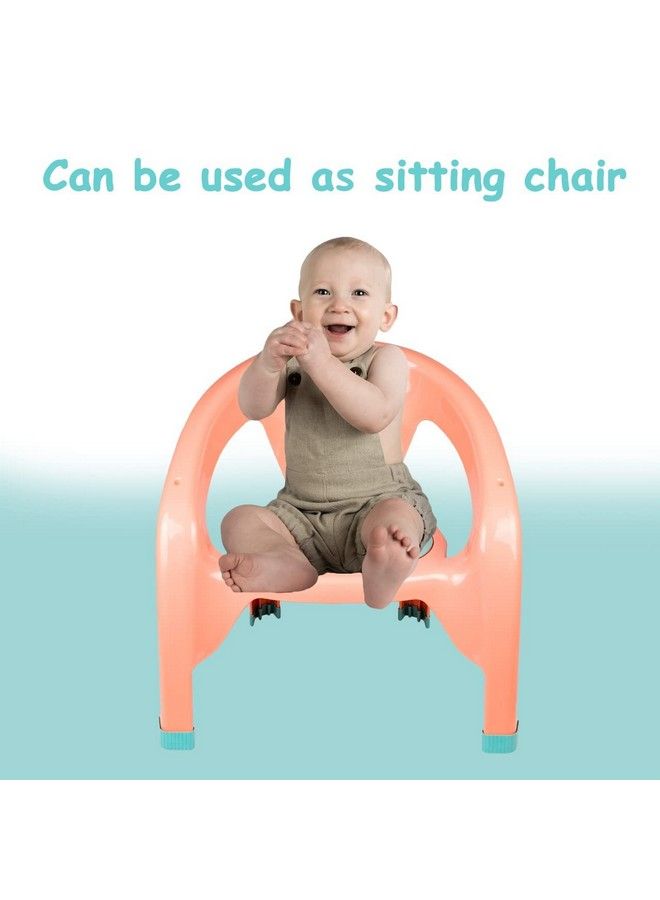 Nabhya كرسي صغير للأطفال مع صينية أمان ووسادة ناعمة مع صوت صفارة الأطفال لون عشوائي (أزرق) (برتقالي) - Image 4