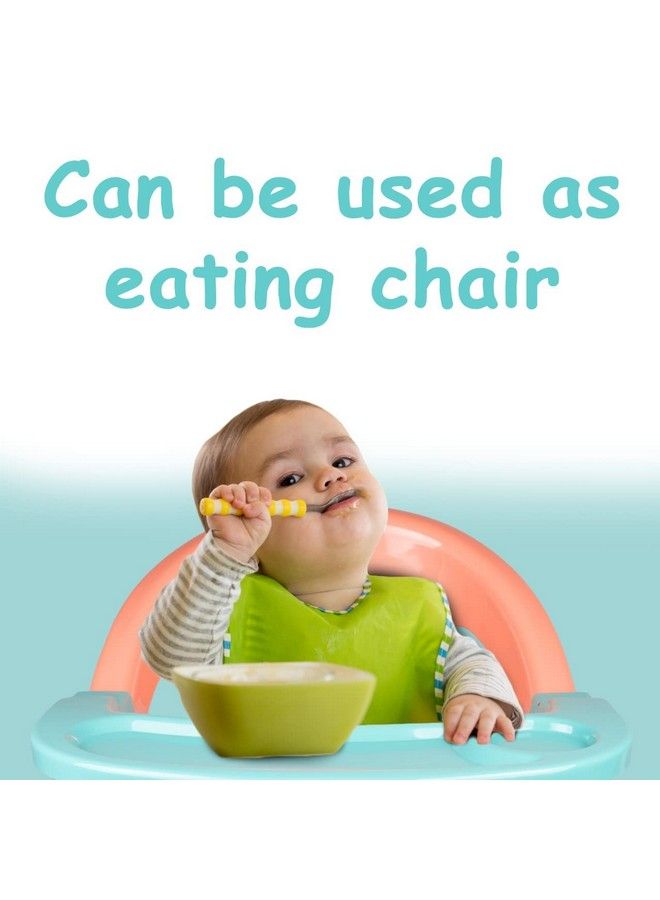 Nabhya كرسي صغير للأطفال مع صينية أمان ووسادة ناعمة مع صوت صفارة الأطفال لون عشوائي (أزرق) (برتقالي) - Image 5