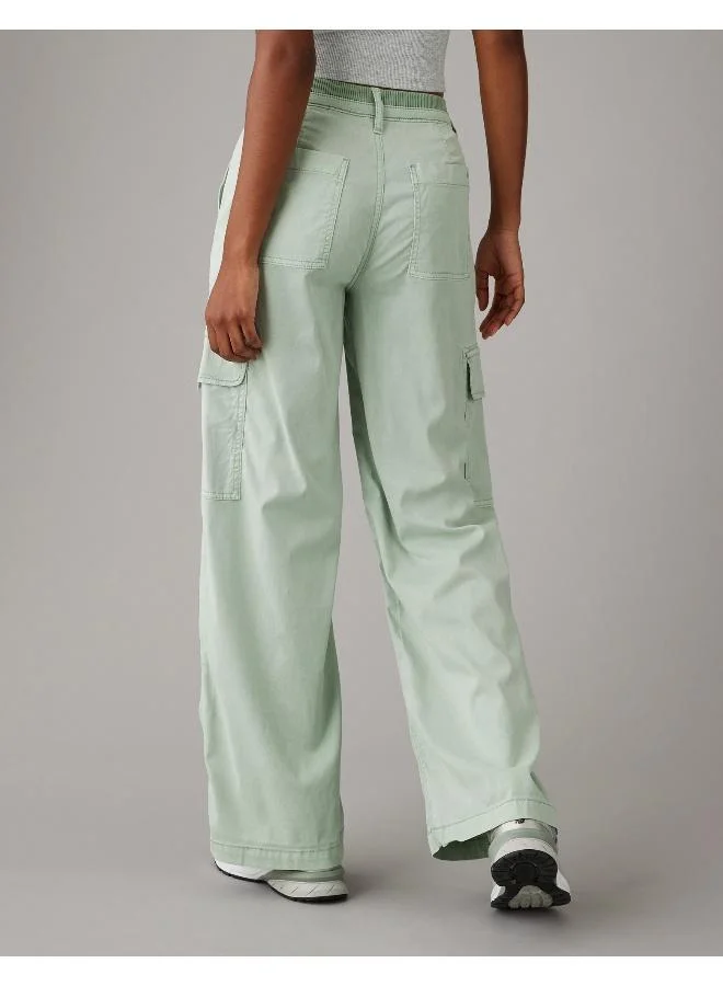 امريكان ايجل AE Dreamy Drape Stretch Cargo Super High-Waisted Baggy Wide-Leg Pant