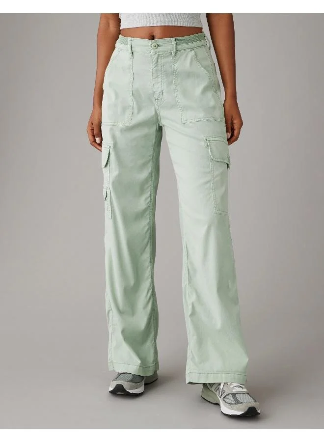 امريكان ايجل AE Dreamy Drape Stretch Cargo Super High-Waisted Baggy Wide-Leg Pant
