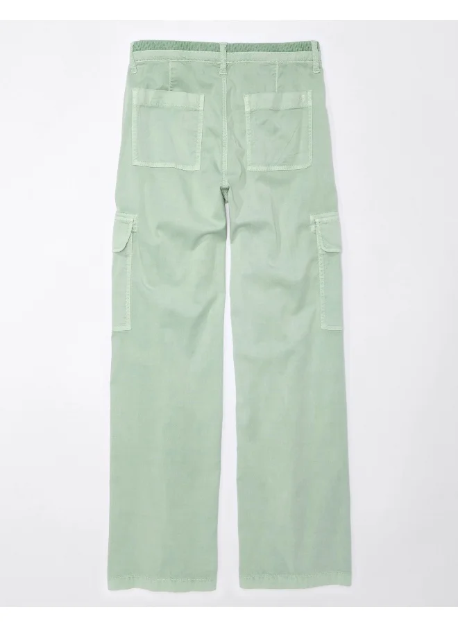 American Eagle AE Dreamy Drape Stretch Cargo Super High-Waisted Baggy Wide-Leg Pant