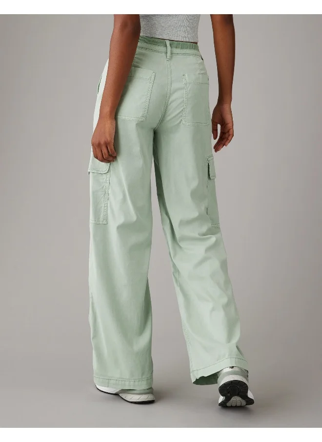 American Eagle AE Dreamy Drape Stretch Cargo Super High-Waisted Baggy Wide-Leg Pant