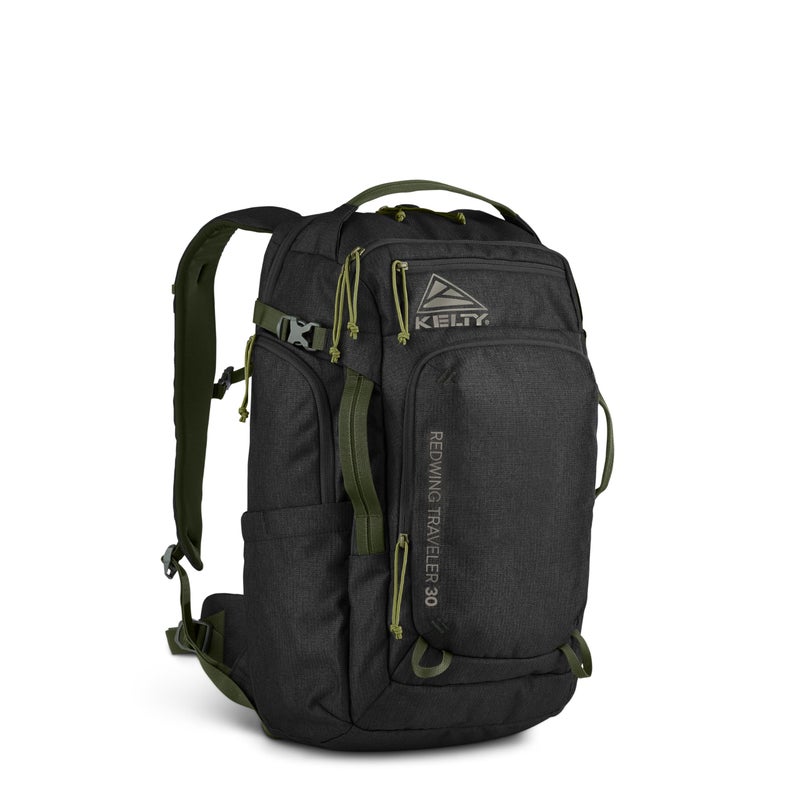 Kelty Redwing Traveler Backpack, Travel Pack with Wide U Zip Opening, Signature Wing Pockets, 30-50L Capacity (30L Black) - Image 1