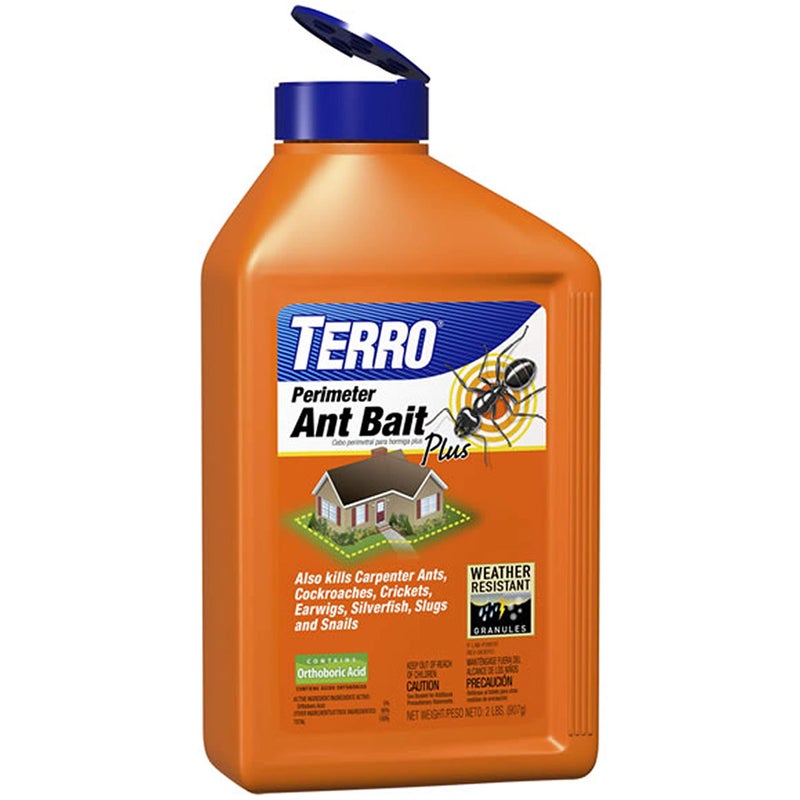 TERRO T2600 Perimeter Outdoor Ant Bait Plus - Attracts and Kills Carpenter Ants, Roaches, Crickets, Earwigs, & Silverfish - 2 Lbs - Image 1