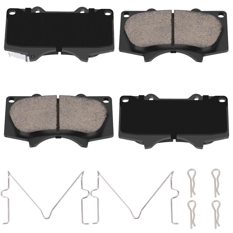 Ceramic Front Brake Pads Compatible with Lexus GX460 GX470Compatible with Toyota 4RunnerFJ CruiserSequoiaTacomaTundraReplacement Brake Pads Set for Car or Truck HZ976