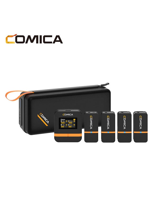 COMICA Vimo Q 2.4GHz Wireless Lavalier Microphone System Clip-on Microphone with Large Screen 200m Transmission Range Noise Reduction 16h Duration  - Image 1