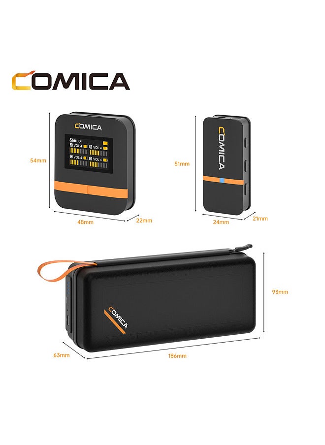 COMICA Vimo Q 2.4GHz Wireless Lavalier Microphone System Clip-on Microphone with Large Screen 200m Transmission Range Noise Reduction 16h Duration  - Image 3