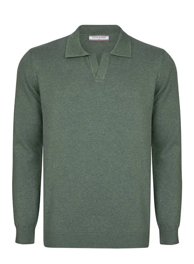 FELIX HARDY Pullover with Polo Collar - Buttonless