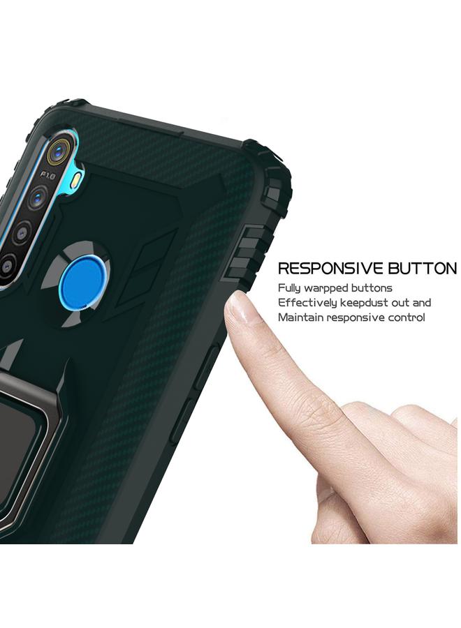 S-TOP Case For OPPO Realme 6i Carbon Fiber Protective Case with 360 Degree Rotating Ring Holder - Image 4