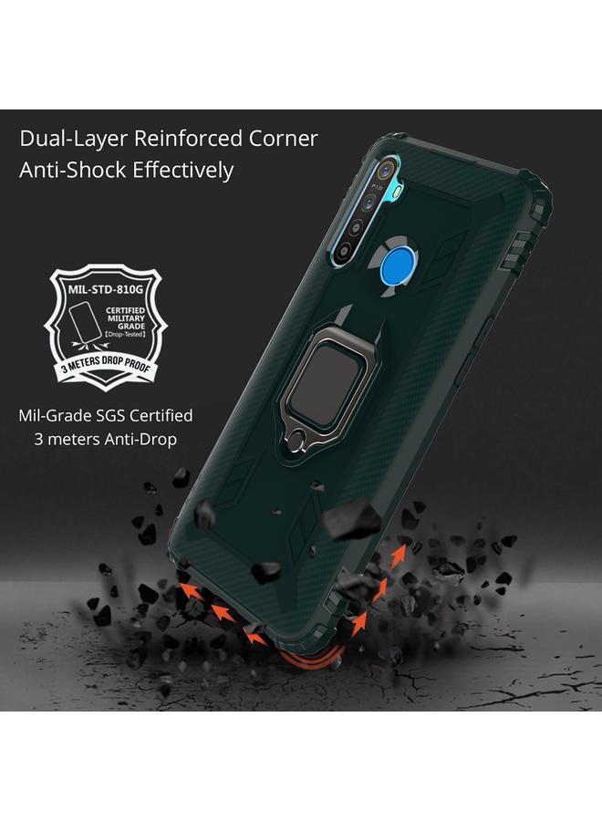 S-TOP Case For OPPO Realme 6i Carbon Fiber Protective Case with 360 Degree Rotating Ring Holder - Image 5