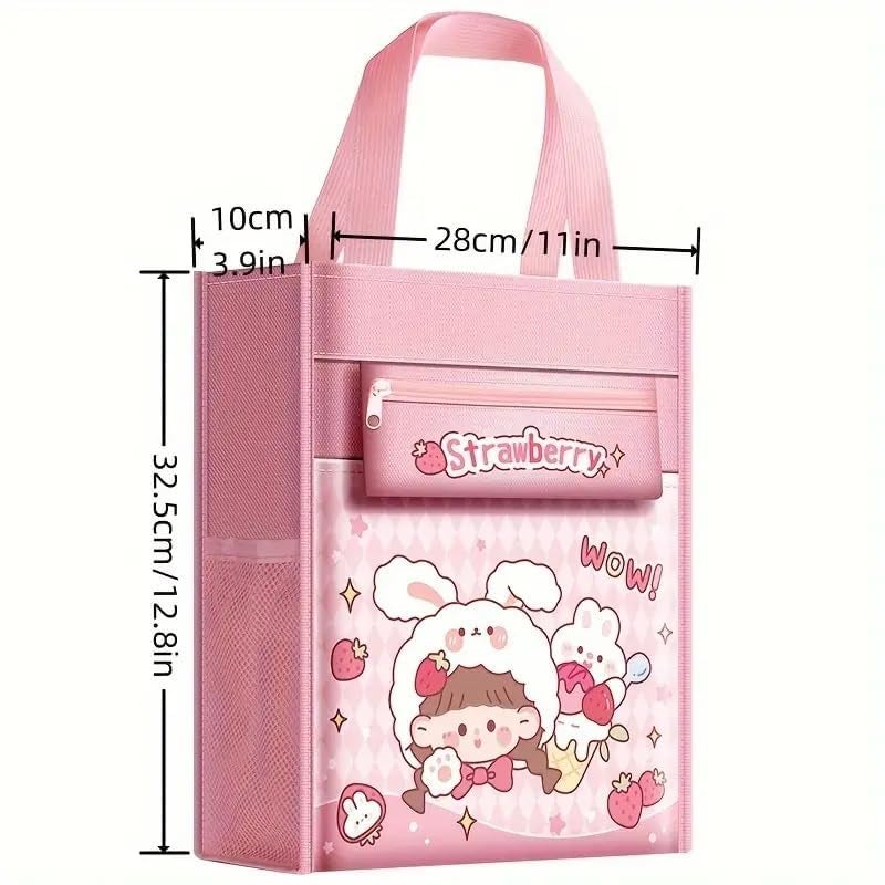 Funspark Nini's Happy Print Delight Handbag/Tutor Bag for Children, Test Paper Book Storage Bag Kids Handmade Art Supplies Thick Waterproof Portable Storage School - Image 3