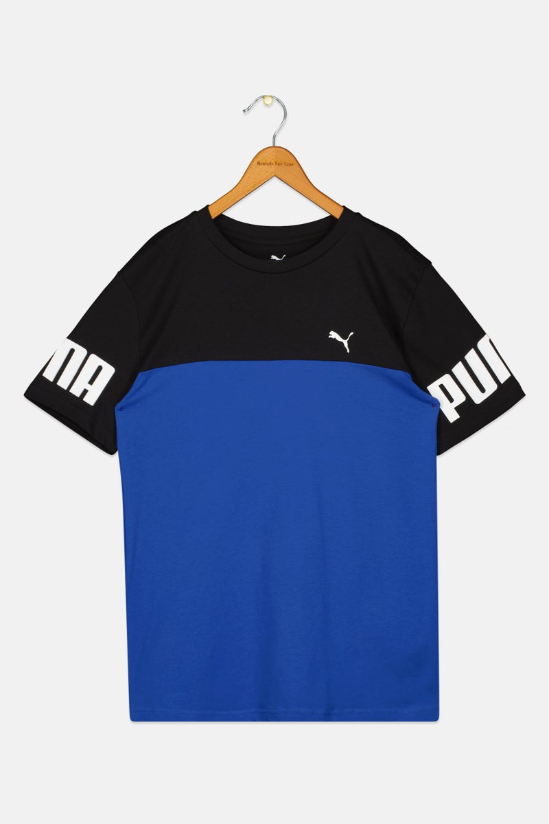 PUMA Kids Boy Sportswear Fit Short Sleeve Outdoor T-Shirt, Blue - Image 3