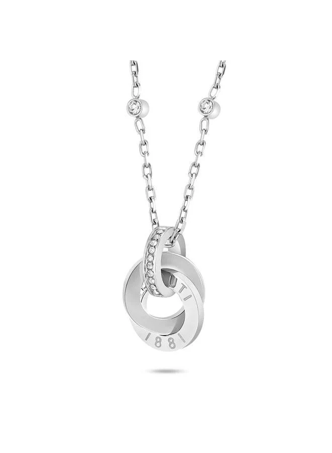 شيروتي 1881 Beatrice Silver Plated Stainless Steel Necklace for Women 450mm