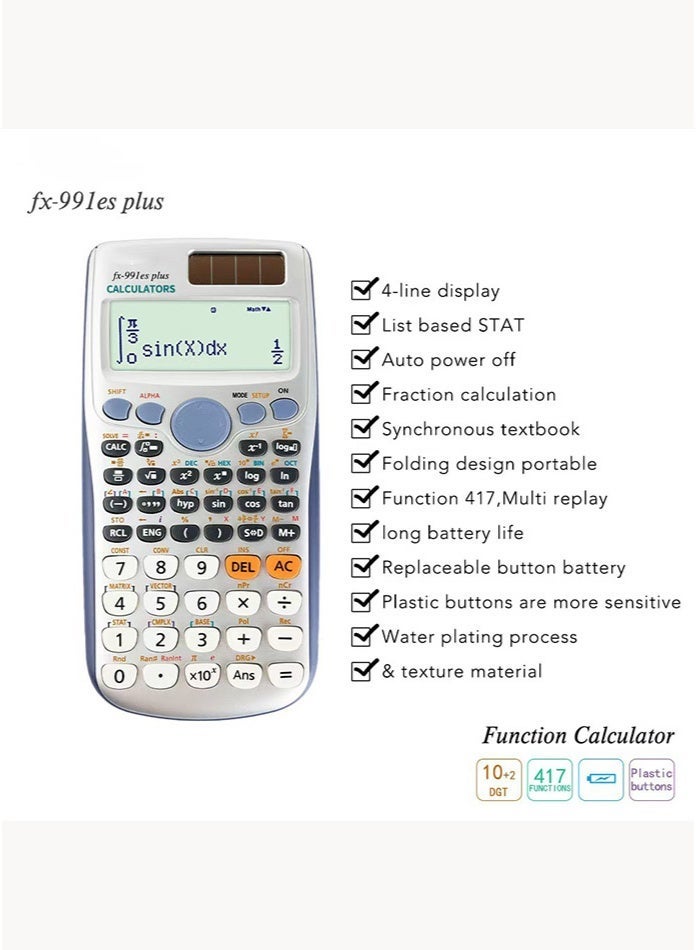 Fx991esplus2nd Function Calculator - Student Scientific Calculator - Matrix - Complex Number - Equation Solver - Image 1