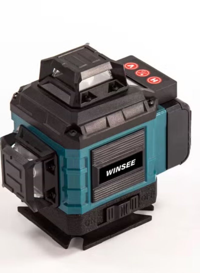 WINSEE مستوى ليزر 16 خط 4x360° ذاتي التسوية مستوى ليزر أخضر مع حامل ثلاثي، 4D تقاطعات خضراء للبناء وتعليق الصور، أداة قياس ليزر مع 2 بطاريات قابلة للشحن وحقيبة أدوات - Image 2