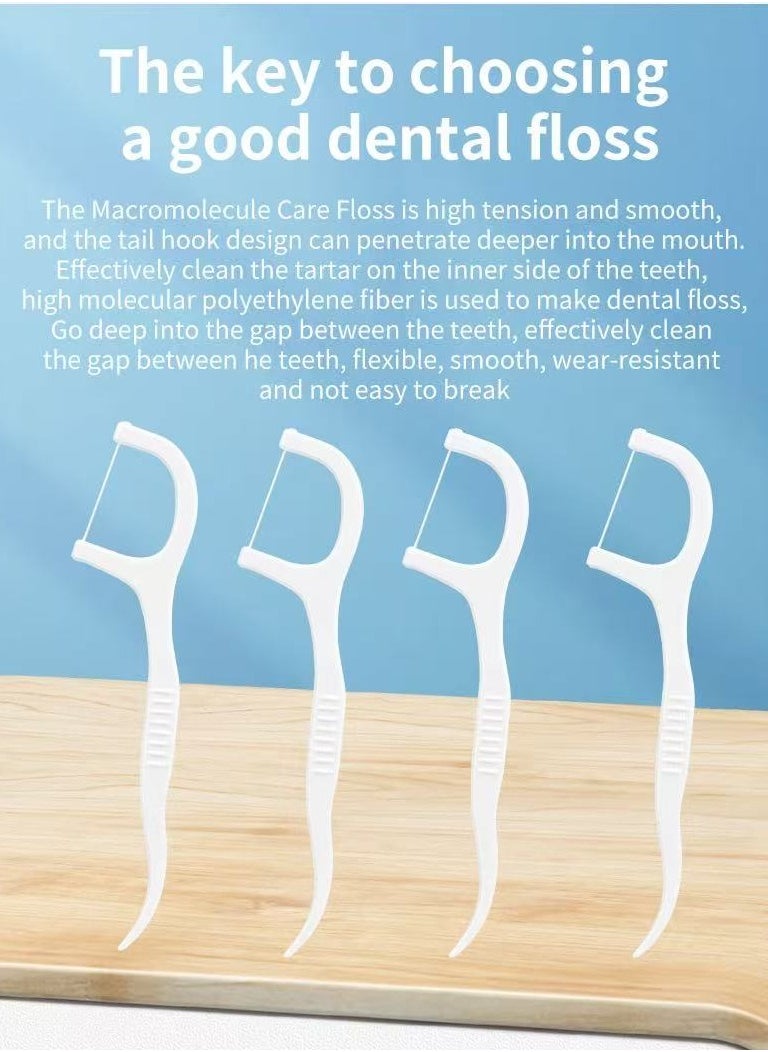 CIMIA 300Pcs Dental Floss Picks,BPA-Free Tooth Cleaners ,Family Size 300 Count,Portable Teeth Cleaning Kit  - Image 5