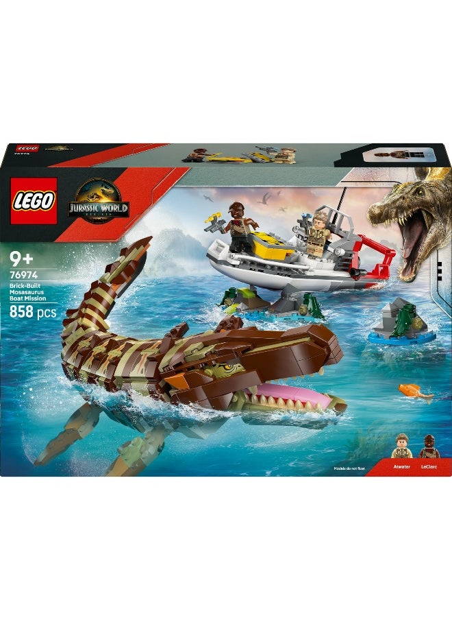LEGO LEGO Jurassic World Brick-Built Mosasaurus Boat 76974 Building Set (858 Pieces)  - Image 2