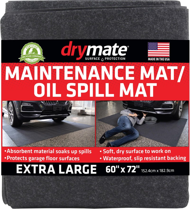 Drymate Premium Maintenance Mat Oil Spill Garage Floor Mat (60" x 72"), Absorbent, Waterproof, Contains Liquids, Protects Garage Surface or Driveway, Reusable, Washable, Durable (USA Made) - Image 1