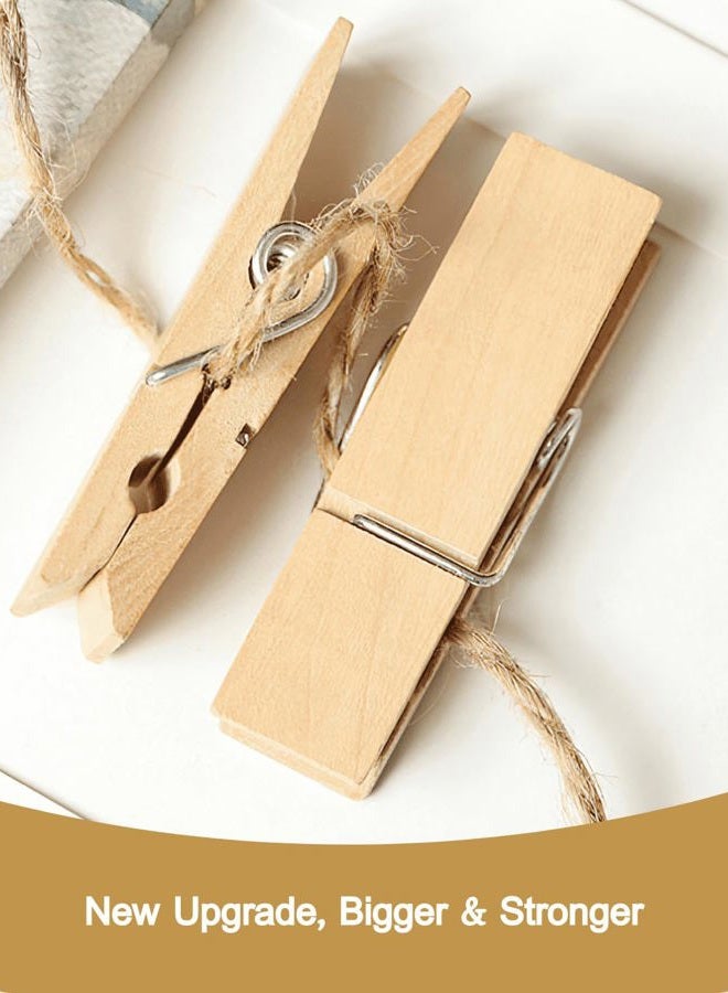SF SOONEAT Clothes Pins Wooden Clothespins, 15 PCS Sturdy and Heavy Duty Natural Wood Clips for Hanging Clothes Photo Pictures Crafts Small Classroom Decorative Cheer Pins Jumbo Laundry Pegs - Image 2