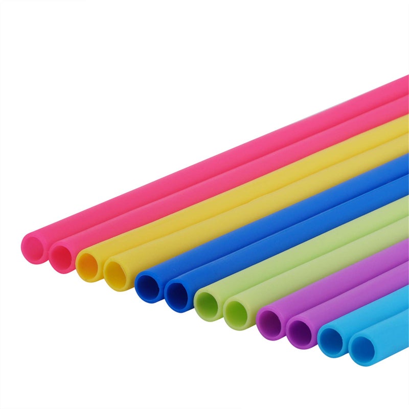 tifanso 14PCS Reusable Silicone Straws with Cleaning Brushes  10"" Flexible Extra Wide Large Jumbo Drinking Straws  Great for for 30oz and 20oz Tumblers Yeti/Rtic and Milkshakes - Image 4