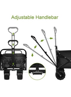 GGEROU Foldable Utility Vehicle, Multi Use Utility Cart with Wheels, Rolling Beach Cart, Shopping Cart Trolley Foldable,Max Load: 80KG Black  - Image 3