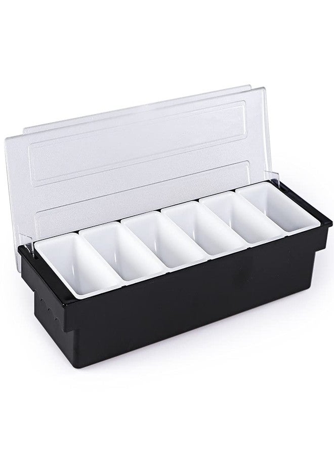 MOLIGOU Ice Cooled Condiment Container, 6 Compartments Garnish Tray with Lid, Fruit Veggie Condiment Caddy for Party, Bar - Image 2