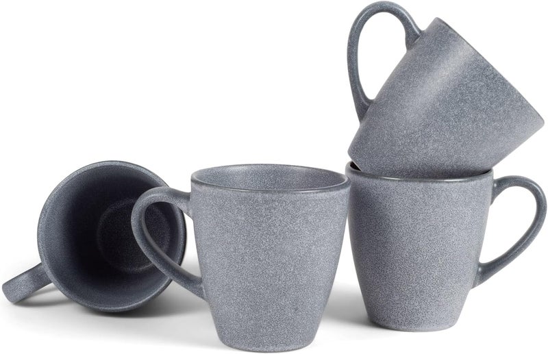 Elanze Designs Sophisticated Modern Chic Smooth Ceramic Stoneware Dinnerware Mugs Cups Set of 4  Slate Grey - Image 1