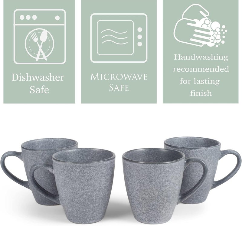 Elanze Designs Sophisticated Modern Chic Smooth Ceramic Stoneware Dinnerware Mugs Cups Set of 4  Slate Grey - Image 3