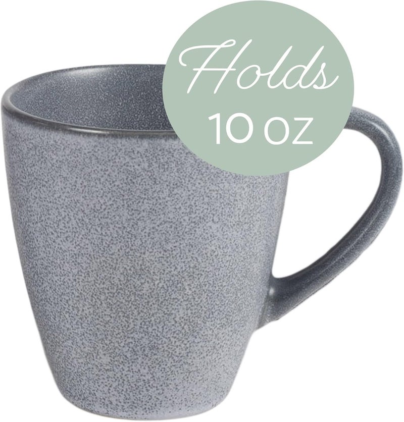 Elanze Designs Sophisticated Modern Chic Smooth Ceramic Stoneware Dinnerware Mugs Cups Set of 4  Slate Grey - Image 4