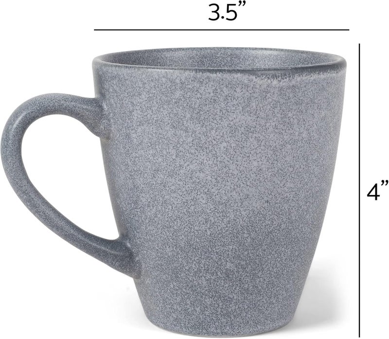 Elanze Designs Sophisticated Modern Chic Smooth Ceramic Stoneware Dinnerware Mugs Cups Set of 4  Slate Grey - Image 5