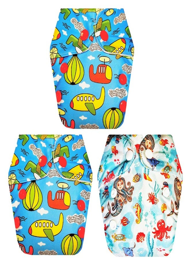 Dumbledo Premium Newborn Cloth Diaper with Integrated Soaker (Pack of 3) | Dry Feel and Comfortable | Reusable & Washable | Easy to Clean | Perfect for Indian Summers | 0 - 4 Months | Unisex Baby - Image 1