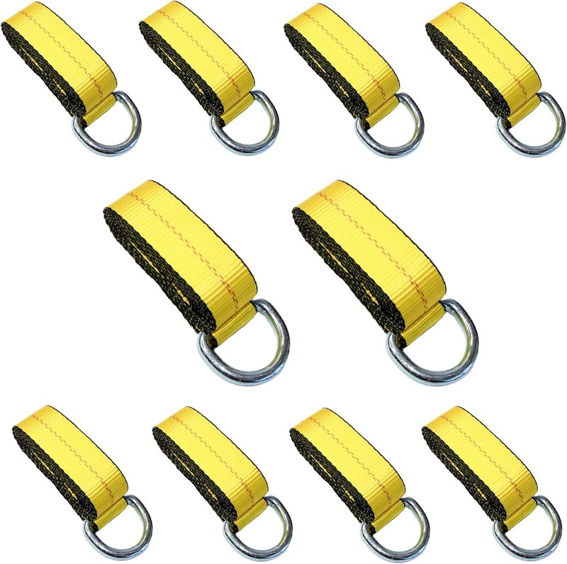 (Pack of 10) 2" X 8 Ft Lasso Strap with D Ring Auto Tie Down