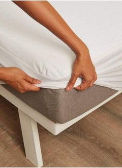 Wakefit Wakefit 100% Waterproof Premium Cotton Mattress Protector (200 x 160 cms - Queen Size, White) | Breathable and Hypoallergenic Ultra Soft Fitted Bed Protector  - Image 1