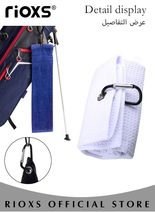 ريوكس - تنظيف الغولف Kit-4 Pcs مناشف الغولف الدقيقة + أخاديد الغولف رأس + فرشاة تنظيف متعددة الأغراض + أداة ديفوت للغولف قابلة للطي ملحقات أداة ديفوت للغولف، هدايا الغولف للرجال - Image 1