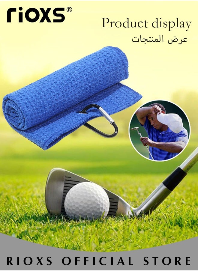 ريوكس - تنظيف الغولف Kit-4 Pcs مناشف الغولف الدقيقة + أخاديد الغولف رأس + فرشاة تنظيف متعددة الأغراض + أداة ديفوت للغولف قابلة للطي ملحقات أداة ديفوت للغولف، هدايا الغولف للرجال - Image 1
