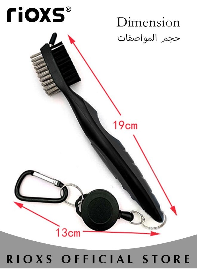 ريوكس - تنظيف الغولف Kit-4 Pcs مناشف الغولف الدقيقة + أخاديد الغولف رأس + فرشاة تنظيف متعددة الأغراض + أداة ديفوت للغولف قابلة للطي ملحقات أداة ديفوت للغولف، هدايا الغولف للرجال - Image 1
