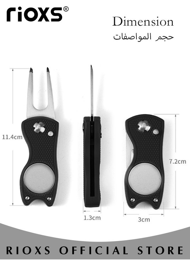 ريوكس - تنظيف الغولف Kit-4 Pcs مناشف الغولف الدقيقة + أخاديد الغولف رأس + فرشاة تنظيف متعددة الأغراض + أداة ديفوت للغولف قابلة للطي ملحقات أداة ديفوت للغولف، هدايا الغولف للرجال - Image 1