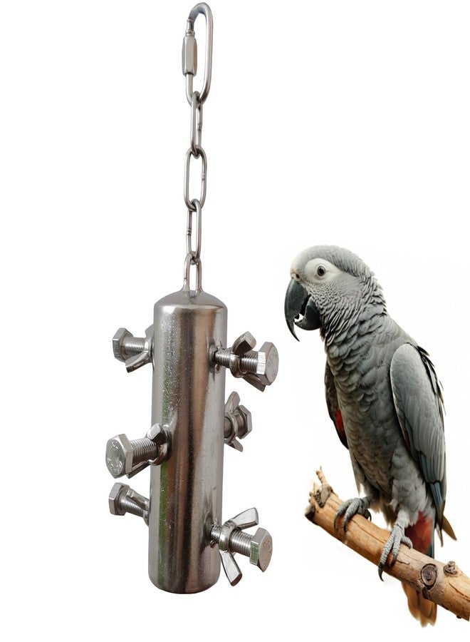 JSLZF Stainless Steel Parrot Toy, Hanging African Grey Chew Toy for Bird, Large Bird Toy for Macaw, Foraging Bird Toy for Conure, Cockatoo, African Grey - Image 1
