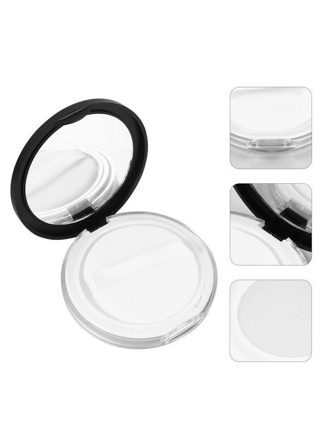 Artibetter Loose Powder Container 2Pcs Loose Powder Containers With Elasticated Net Sifter Mirror And Puff 5G Loose Powder Compact Case Case For Diy Makeup And Travel ( Black ) Travel Powder Container - Image 3