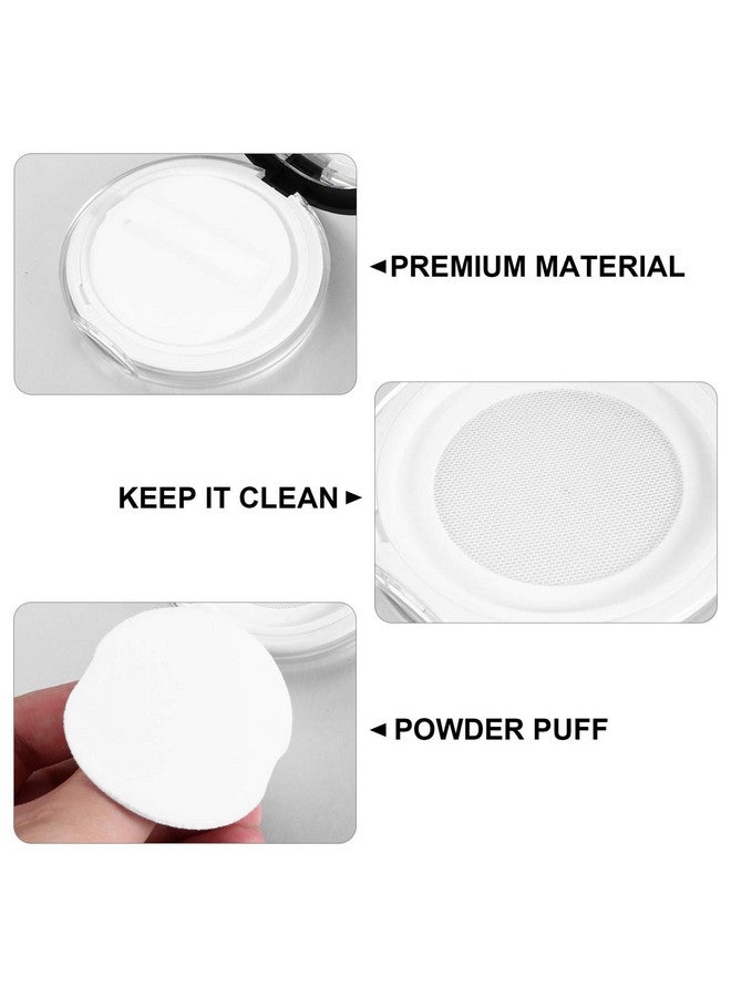 Artibetter Loose Powder Container 2Pcs Loose Powder Containers With Elasticated Net Sifter Mirror And Puff 5G Loose Powder Compact Case Case For Diy Makeup And Travel ( Black ) Travel Powder Container - Image 4